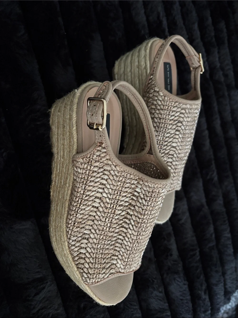 Steven By Steve Madden Braided Wedge Slingbacks - Taupe